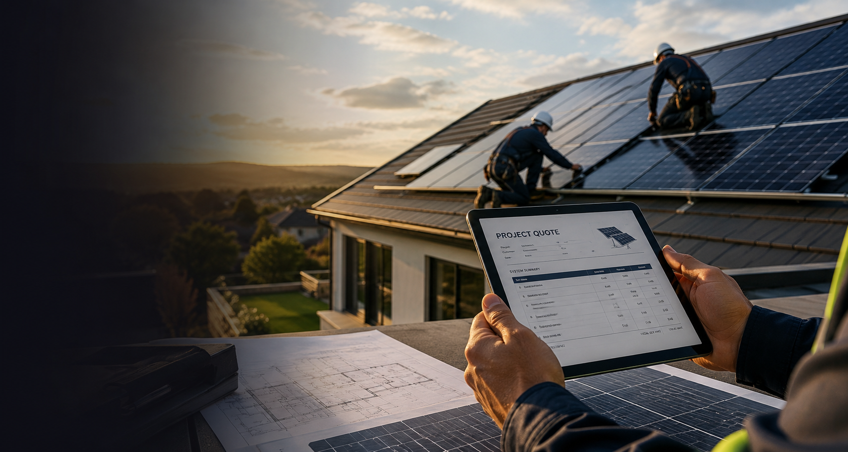 Solar panel project quote background